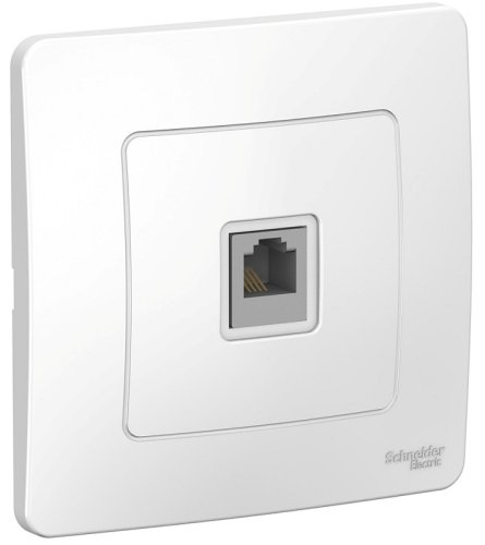 Розетка телефонная с рамкой Systeme Electric Blanca 1-м. RJ11 белый картинка